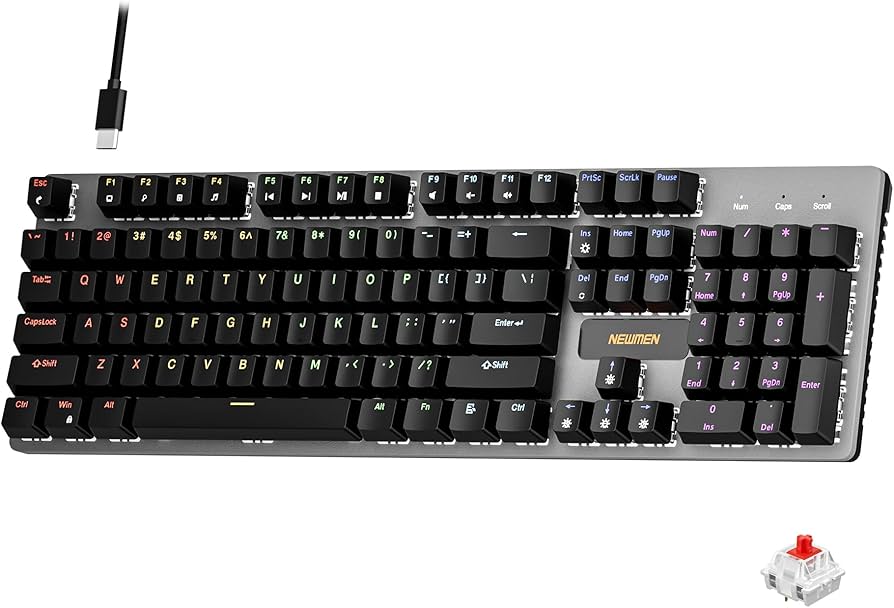 Amazon.com: Newmen GM325Pro Mechanical Keyboard,104 Keys Rainbow